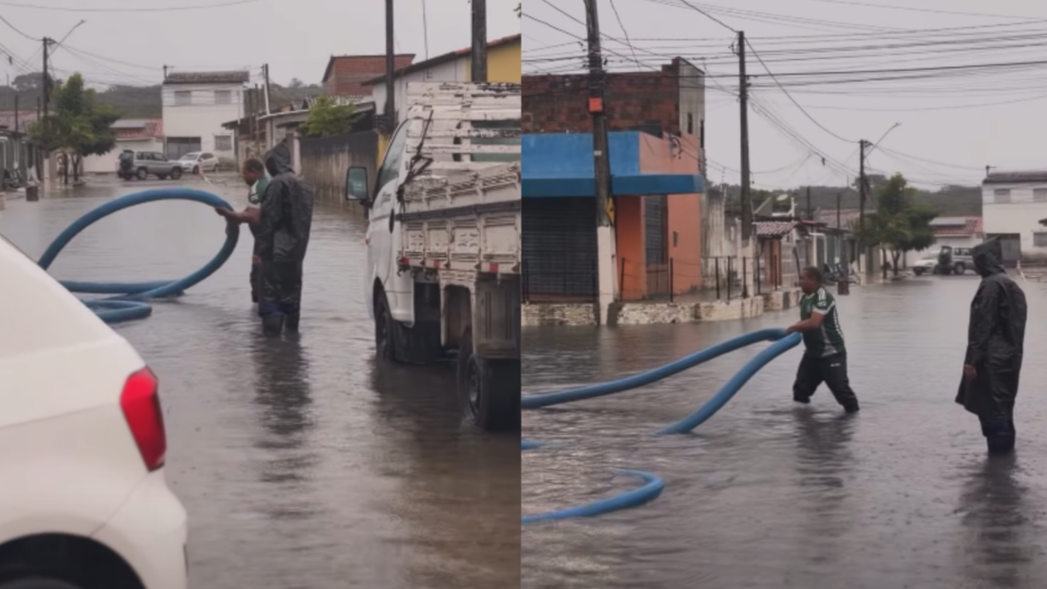 Temporal provoca transtornos no município potiguar. Foto: Reprodução/Prefeitura de Parnamirim.